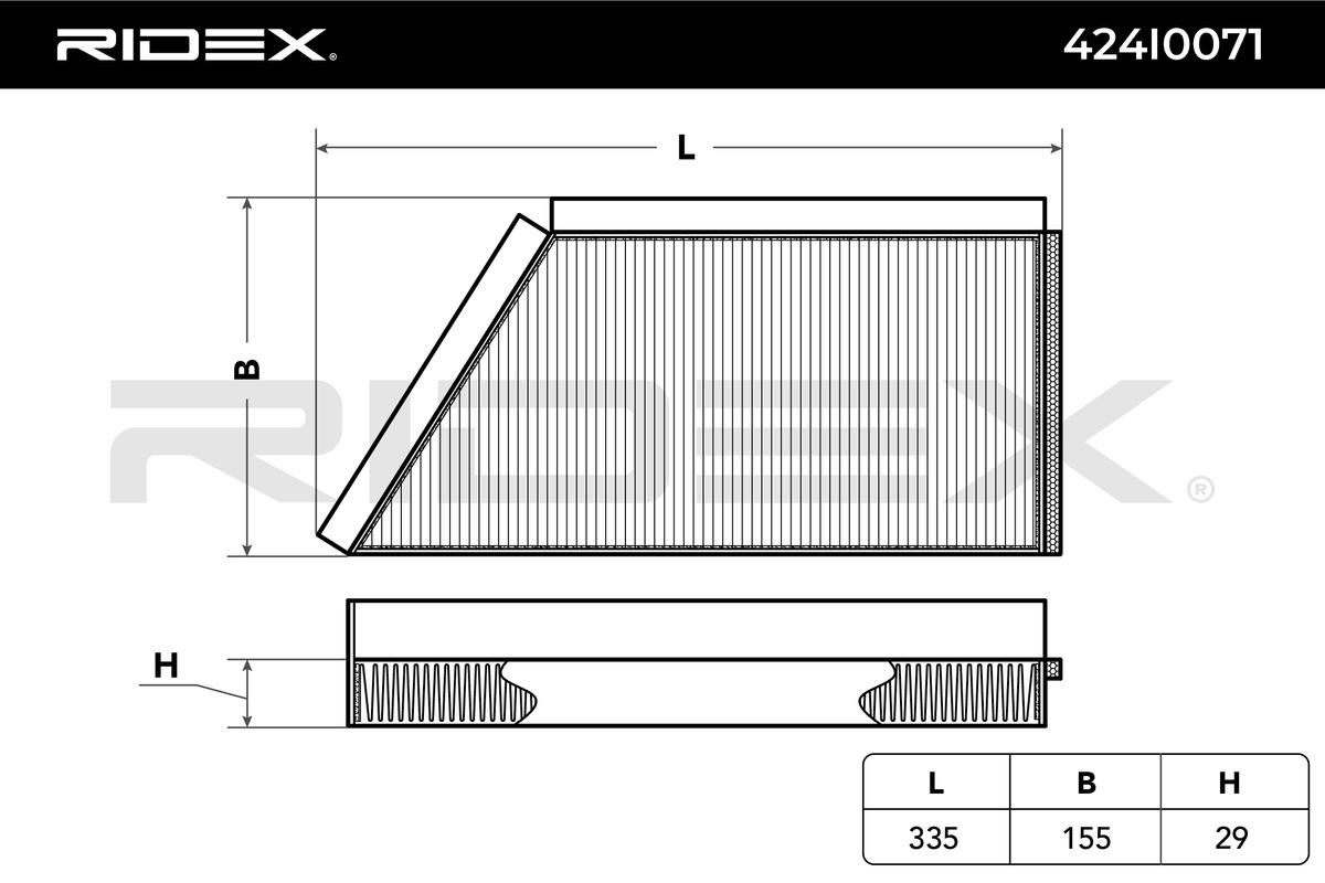 RIDEX Air conditioning filter 424I0071 for PEUGEOT 206, 207, HOGGAR