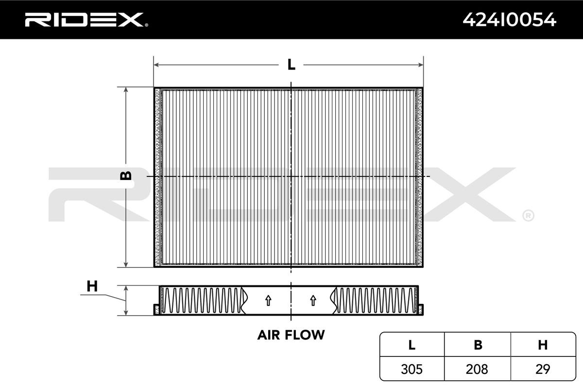 RIDEX 424I0054 Opel ASTRA 2001 Air conditioning filter