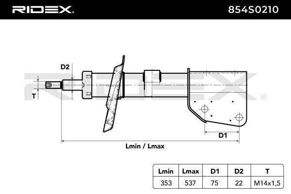 854S0210 Stoßdämpfer RIDEX Test