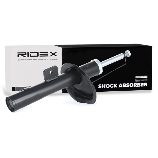 RIDEX 854S0314 Shock absorber Front Axle Right, Gas Pressure, Twin-Tube, Suspension Strut, Top pin, Bottom Plate