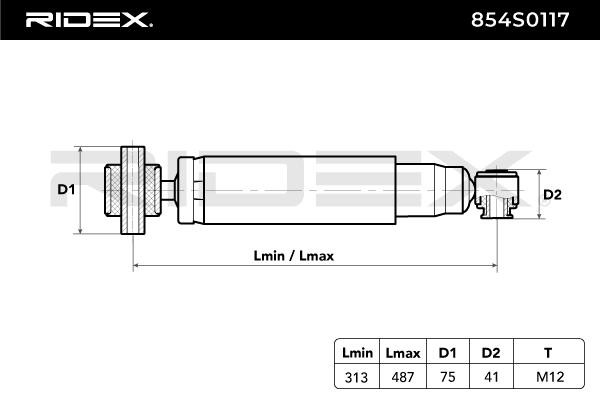854S0117 Suspension dampers RIDEX 854S0117 review and test