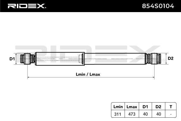 RIDEX Suspension shocks 854S0104 for VW MULTIVAN, TRANSPORTER, CALIFORNIA
