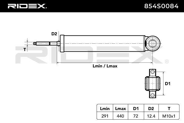 STARK SKSA-0130083 Stoßdämpfer Hinterachse, Gasdruck, 440x291 mm