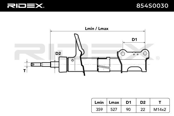 Shock absorber 854S0030 from RIDEX