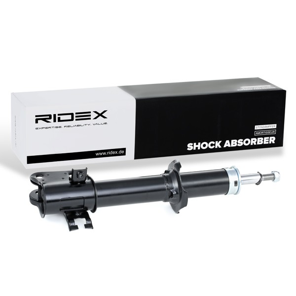 RIDEX 854S0550 Shock absorber Front Axle Left, Gas Pressure, 495x353 mm, Twin-Tube, Suspension Strut, Bottom Clamp, Top pin