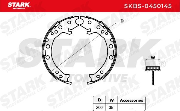 STARK Brake Shoes & Brake Shoe Set SKBS-0450145 for HONDA CR-V, ODYSSEY, ELYSION
