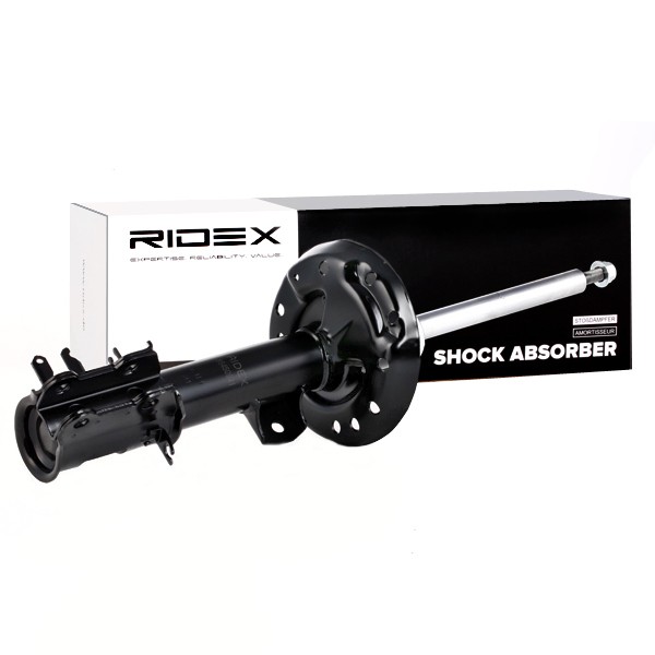RIDEX 854S0941 Shock absorber Front Axle Left, Gas Pressure, Twin-Tube, Suspension Strut, Top pin, Bottom Clamp