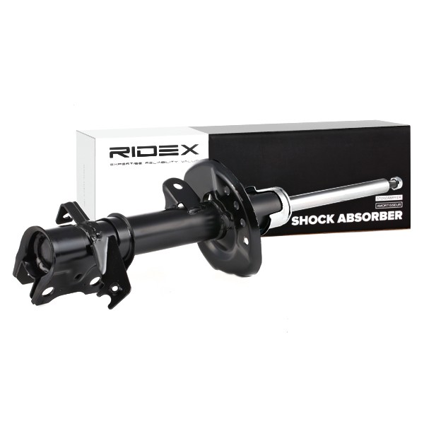 RIDEX 854S1055 Stoßdämpfer Satz Vorderachse links, Gasdruck, Zweirohr, Federbein, oben Stift, unten Schelle Honda