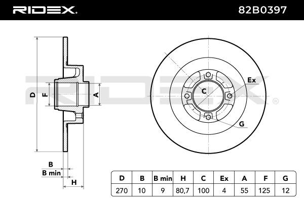 RIDEX Brake rotors 82B0397 for RENAULT SCÉNIC, MEGANE, GRAND SCÉNIC