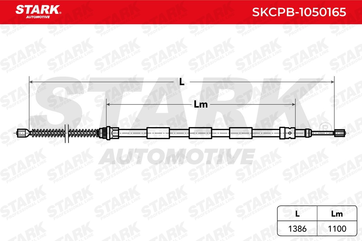 STARK Parking brake cable SKCPB-1050165 for PEUGEOT 205