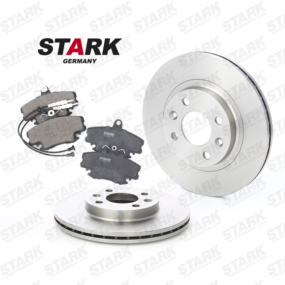 STARK SKBK-1090016 Brake discs and pads set Front Axle, Vented, incl. wear warning contact