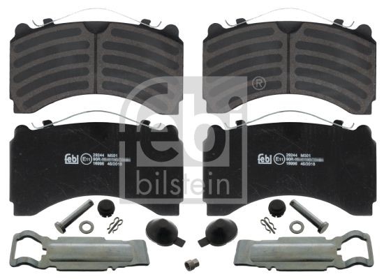 29244 FEBI BILSTEIN Rear Axle, prepared for wear indicator, with attachment material Width: 113,9mm, Thickness 1: 29,3mm Brake pads 16996 buy