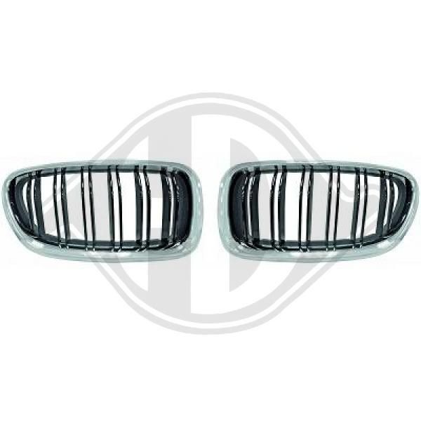 DIEDERICHS HD Tuning 1225640 Radiator Grille Glossy, black, chrome