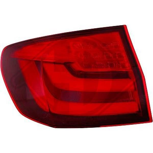 1225690 DIEDERICHS Tail lights BMW Right, Outer section, LED, with bulb holder