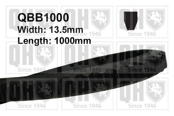 QUINTON HAZELL QBB1000 V-Belt Width: 13mm, Length: 1000mm