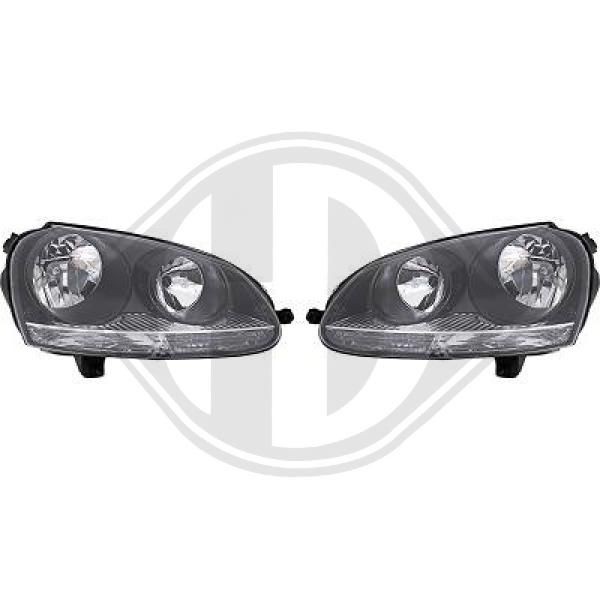 DIEDERICHS HD Tuning 2214382 Headlight Right, H7/H7, black, with motor for headlamp levelling