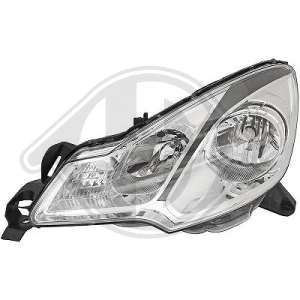DIEDERICHS 4006281 Headlight Left, H7, H7/H7/H1, H1, black, for right-hand traffic, with electric motor