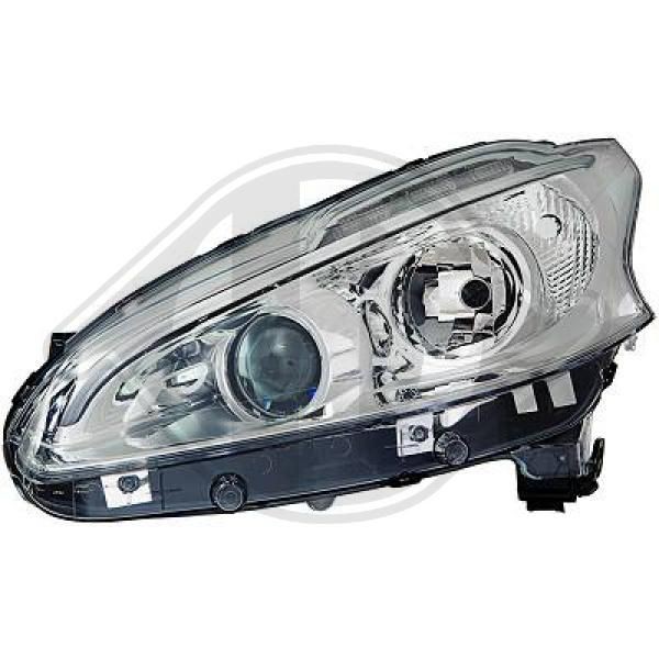 DIEDERICHS 4227082 Headlight Right, PY21W, W5W, H7, H1, LED, Halogen, transparent, with daytime running light, with indicator, with outline marker light, with high beam, with low beam, for right-hand traffic, with bulb, with motor for headlamp levelling