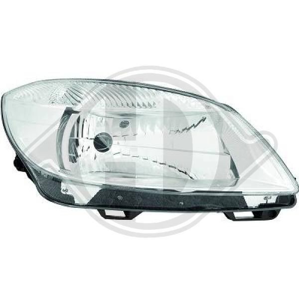7801982 DIEDERICHS Headlight SKODA Right, H4, with motor for headlamp levelling