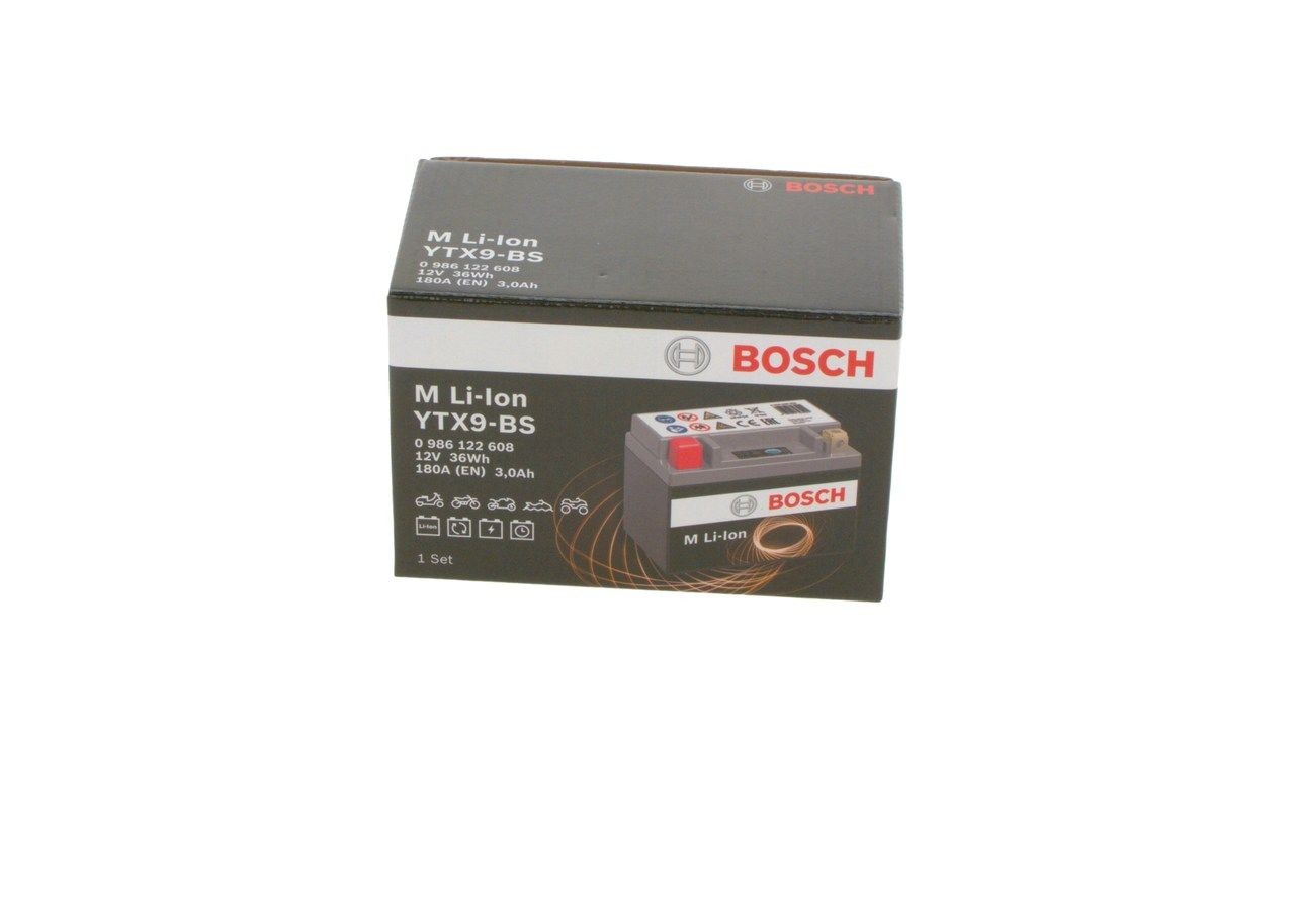 0986122608 Accumulator battery 0986122608 BOSCH 12V 3Ah 180A B00 Li-Ion Battery