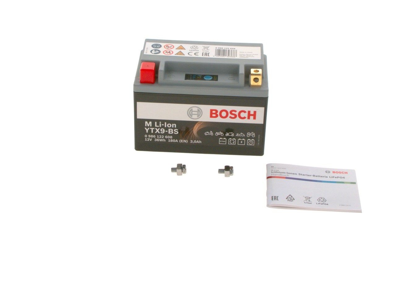 BOSCH 0 986 122 608 Auto battery 12V 3Ah 180A B00 Li-Ion Battery