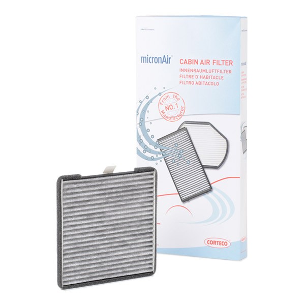CORTECO Activated Carbon Filter, 201 mm x 187 mm x 12 mm Width: 187mm, Height: 12mm, Length: 201mm Cabin filter 80004405 buy
