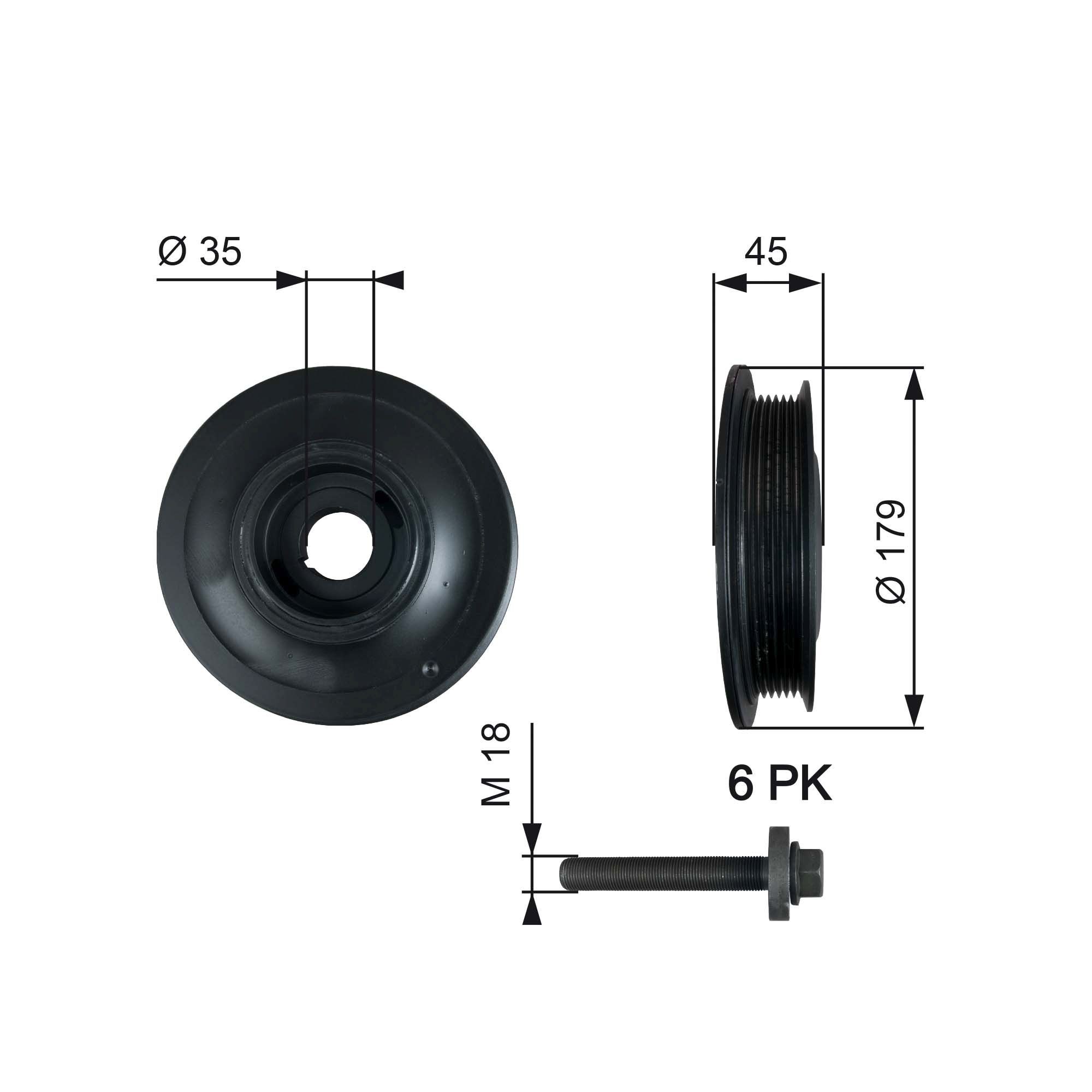 Great value for money - GATES Crankshaft pulley TVD1012A