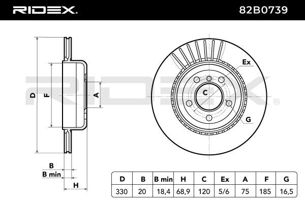 OEM-quality RIDEX 82B0739 Brake rotor