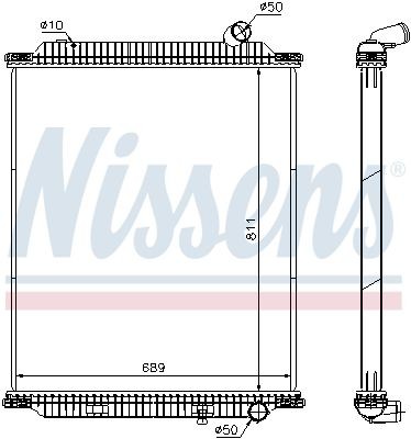376745171 NISSENS Aluminium, 811 x 689 x 48 mm, without frame, Brazed cooling fins Radiator 672060 buy