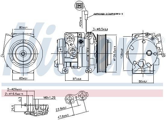 890093 Compressor, air conditioning 890093 NISSENS 10S15C, 24V, PAG 46, R 134a