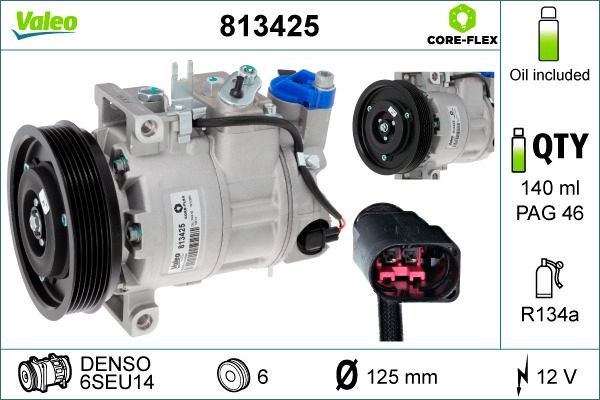 Great value for money - VALEO Air conditioning compressor 813425