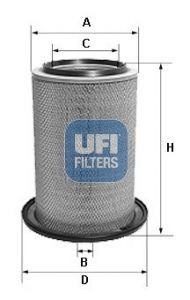 UFI 265, 265,0mm, 104, 147mm Höhe: 265, 265,0mm Luftfilter 27.609.00 kaufen