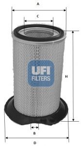 UFI 371, 371,0mm, 221, 300mm Height: 371, 371,0mm Engine air filter 27.614.00 buy