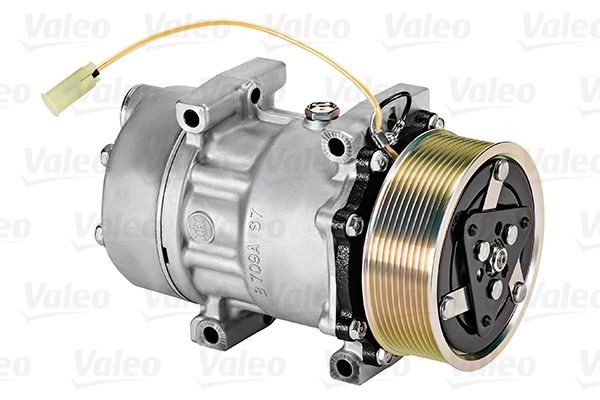 VALEO SD7H15, 24V, PAG 46, R 134a, with PAG compressor oil Belt Pulley Ø: 120mm, Number of grooves: 10 AC compressor 813034 buy