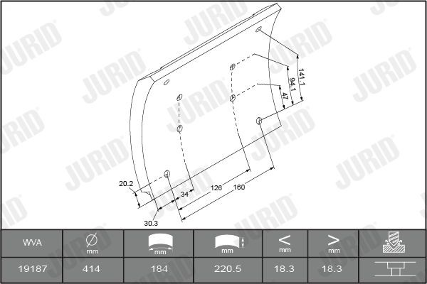 JURID 1918701070 Bremsbelagsatz, Trommelbremse für RENAULT TRUCKS Premium LKW in Original Qualität