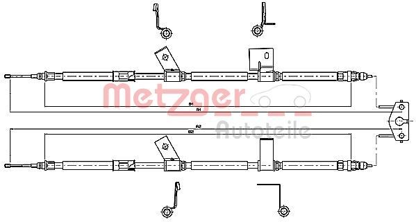 METZGER 11.5780 Hand brake cable 5 22 141