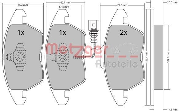 METZGER Disc brake pads rear and front VW Passat Variant (3C5) new 1170007