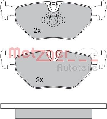 METZGER 1170014 Brake pad set Rear Axle, excl. wear warning contact, with anti-squeak plate