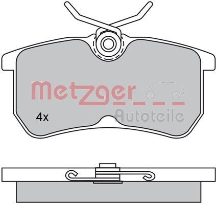 METZGER 1170025 Brake pad set Rear Axle, excl. wear warning contact, with anti-squeak plate