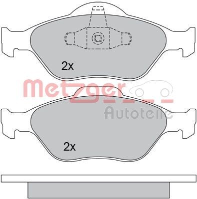23202 METZGER Front Axle, excl. wear warning contact, with anti-squeak plate Height 1: 57,7mm, Height 2: 60,5mm, Width 1: 150,2mm, Width 2 [mm]: 151,2mm, Thickness: 18,5mm Brake pads 1170045 buy