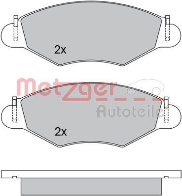 METZGER 1170059 Brake pad set Front Axle, excl. wear warning contact, with brake caliper screws, with anti-squeak plate