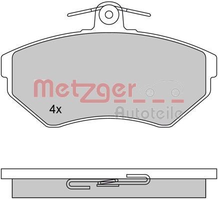 METZGER 1170061 Brake pad set Front Axle, excl. wear warning contact, with brake caliper screws, with anti-squeak plate