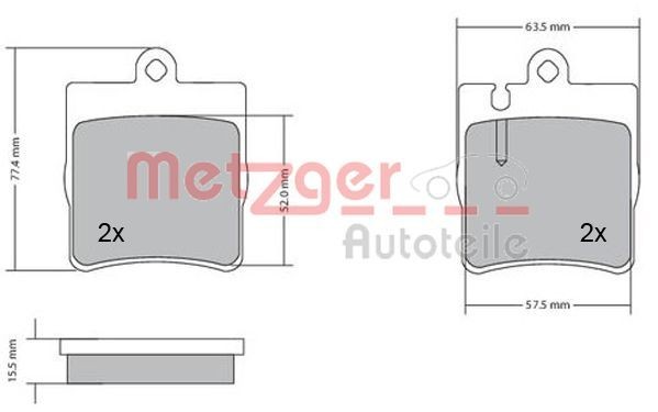Mercedes C-Class Disk brake pads 8031421 METZGER 1170064 online buy