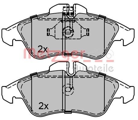 METZGER 1170071 Brake pad set Front Axle, excl. wear warning contact, with anti-squeak plate