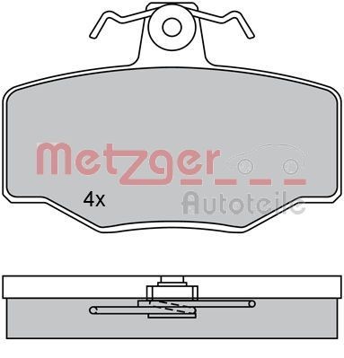 METZGER 1170076 Brake pad set Rear Axle, excl. wear warning contact, with anti-squeak plate