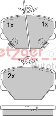 METZGER 1170077 Brake pad set Front Axle, with acoustic wear warning, with anti-squeak plate