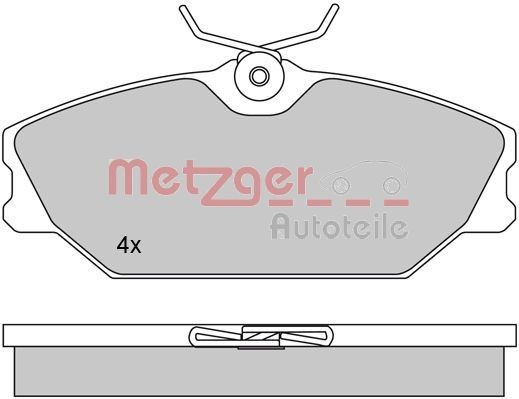 METZGER 1170084 Brake pad set Front Axle, excl. wear warning contact, with brake caliper screws, with anti-squeak plate