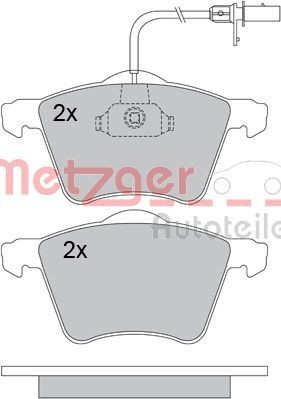 METZGER 1170104 Brake pad set Front Axle, with integrated wear sensor, with anti-squeak plate