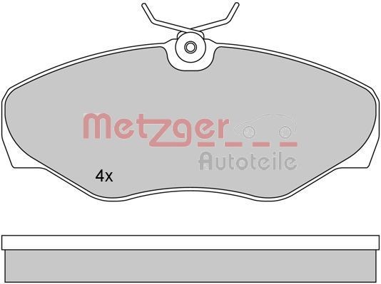 METZGER 1170110 Brake pad set Front Axle, excl. wear warning contact, with brake caliper screws, with anti-squeak plate