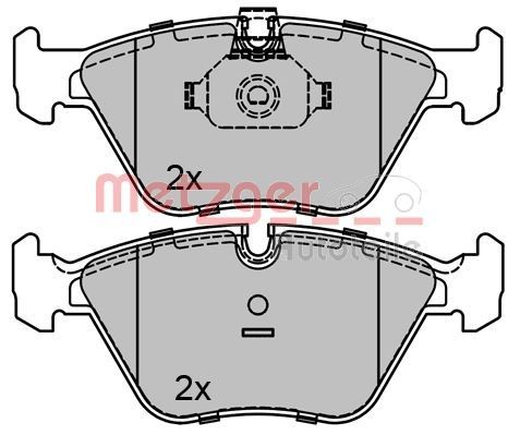 METZGER 1170128 Brake pad set Front Axle, excl. wear warning contact, with anti-squeak plate